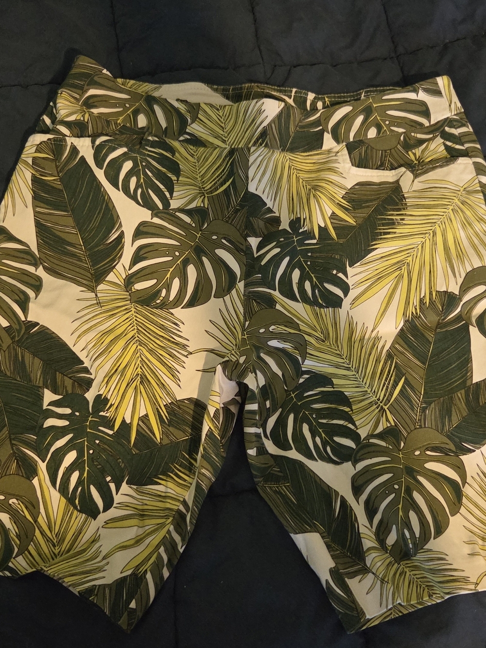 Time and Tru Green Leaf Print Shorts